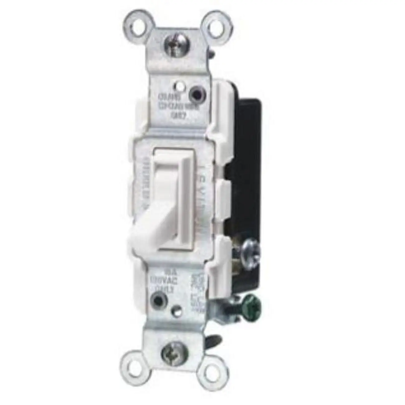 Leviton 3000403 15 amps Three Pole 3-Way protective Treated Toggle Switch, White