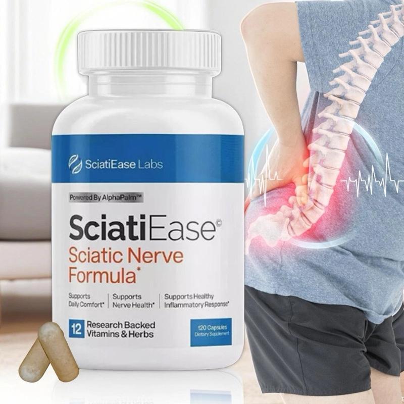 Sciatic Nerve Support - Extra Strength with Vitamins B, Turmeric & Herbal Extracts - Sciatica Relief Pain & Leg Discomfort - 120 Capsules Dietary Supplement Healthcare