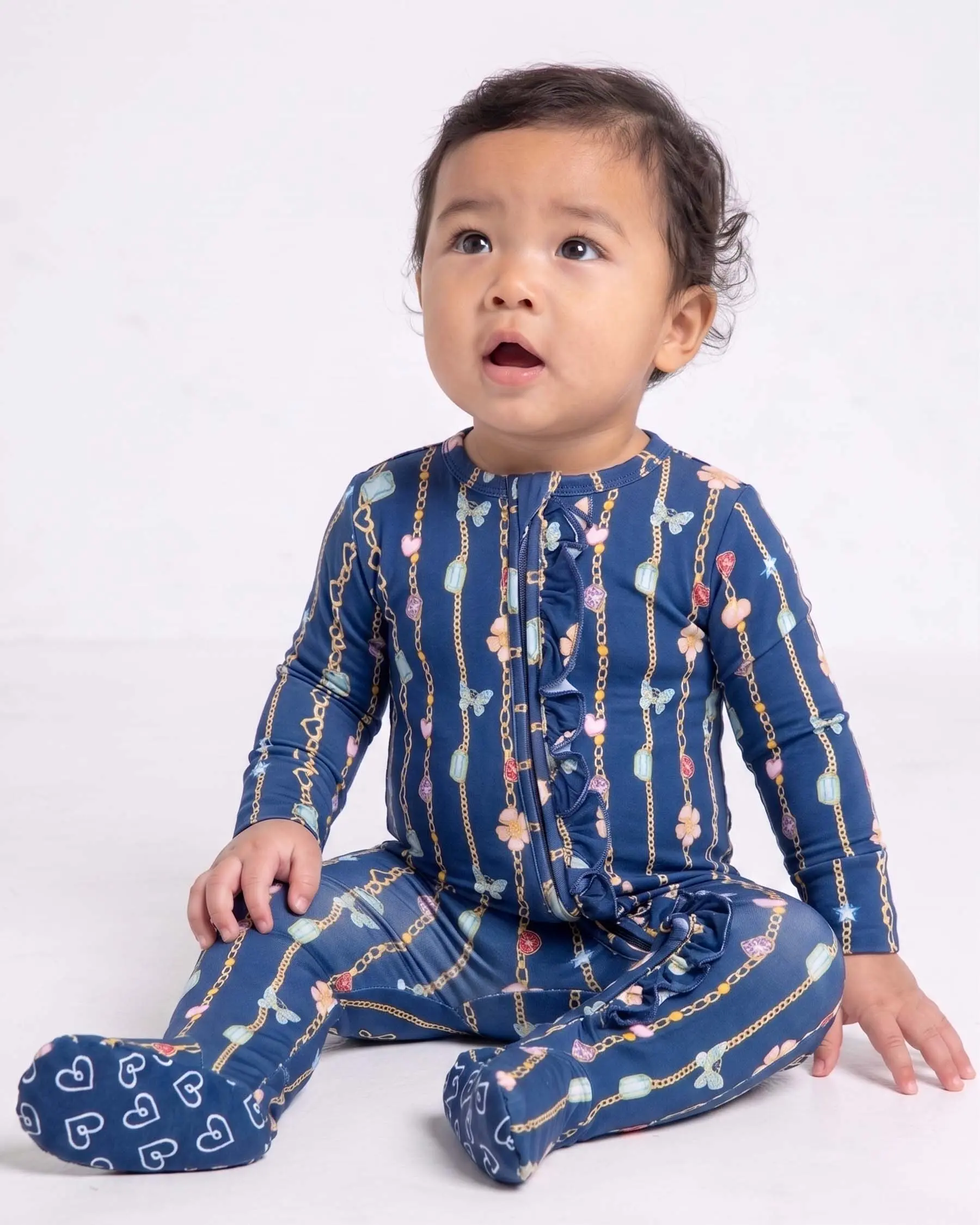 Zara Ruffled Zippered Footie