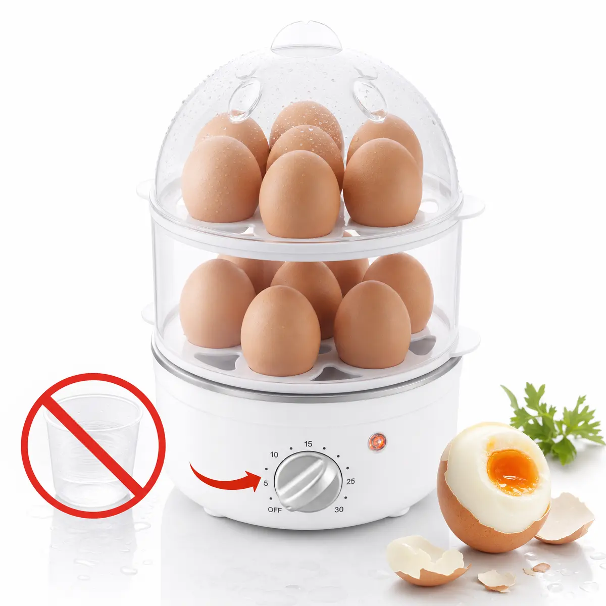 electric egg cooker,Rapid Egg Cooker,14 Capacity Double Layer Electric Egg Maker with Smart Timer,clear tritan lid,vegetable steamer,Hard Boiled Egg Steamer for Poached,Soft,Portable Kitchen Gadget for Home & Outdoor,BPA-Free #summervibes