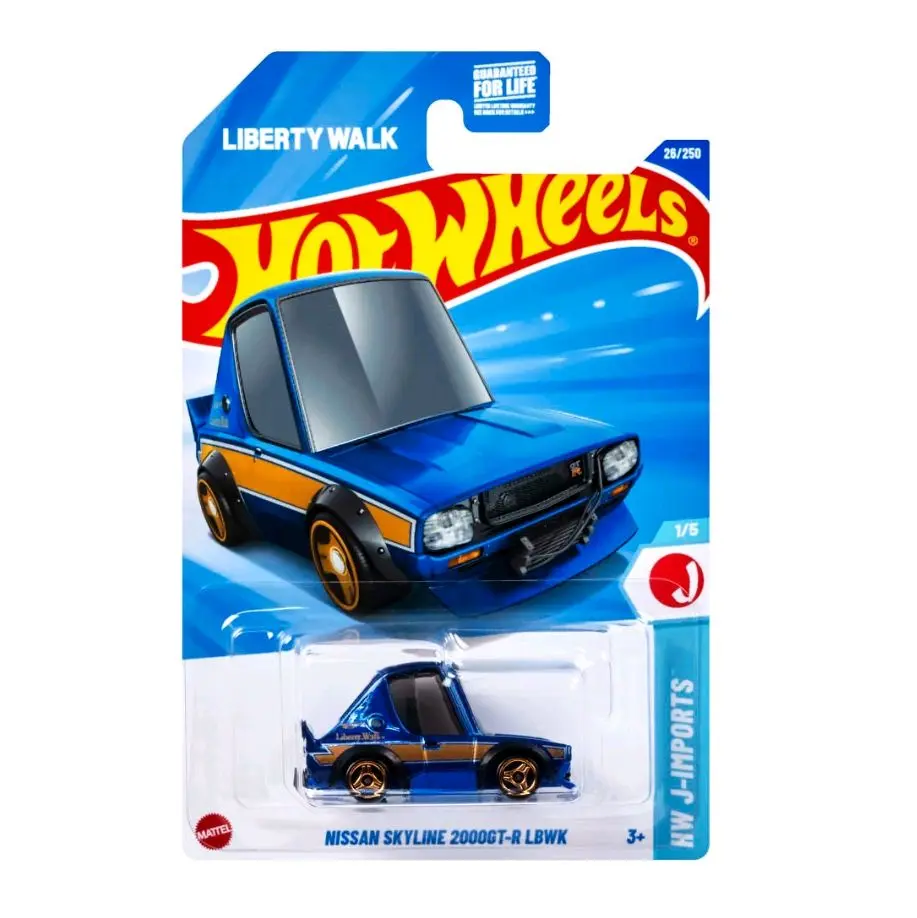 Hot Wheels 1/64 Scale Diecast Collectible Model Car - Nissan Skyline 2000 GT-R, Noppo Blue, Powerful Engine, Lightweight Design, Model Cars