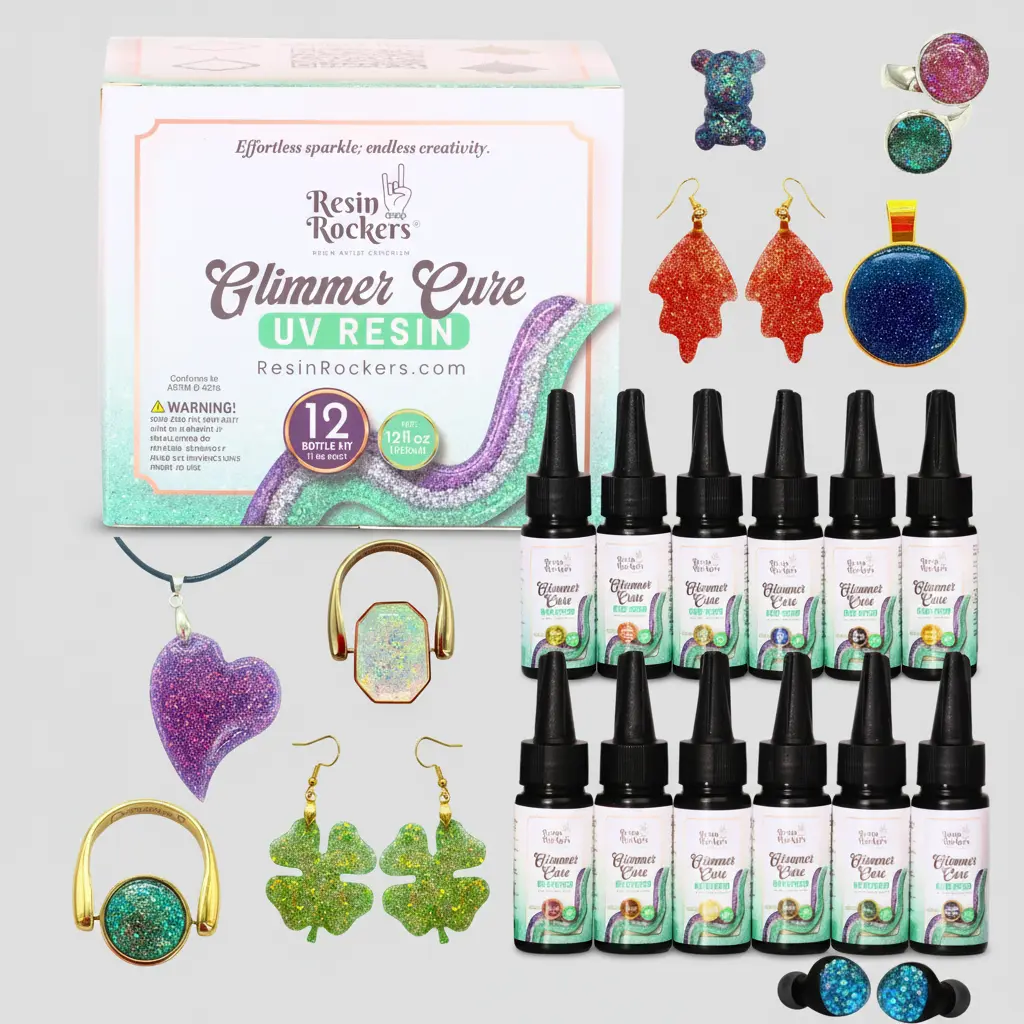 Glimmer Cure Glitter UV Resin Hard Type™️ - Individual Bottles Only