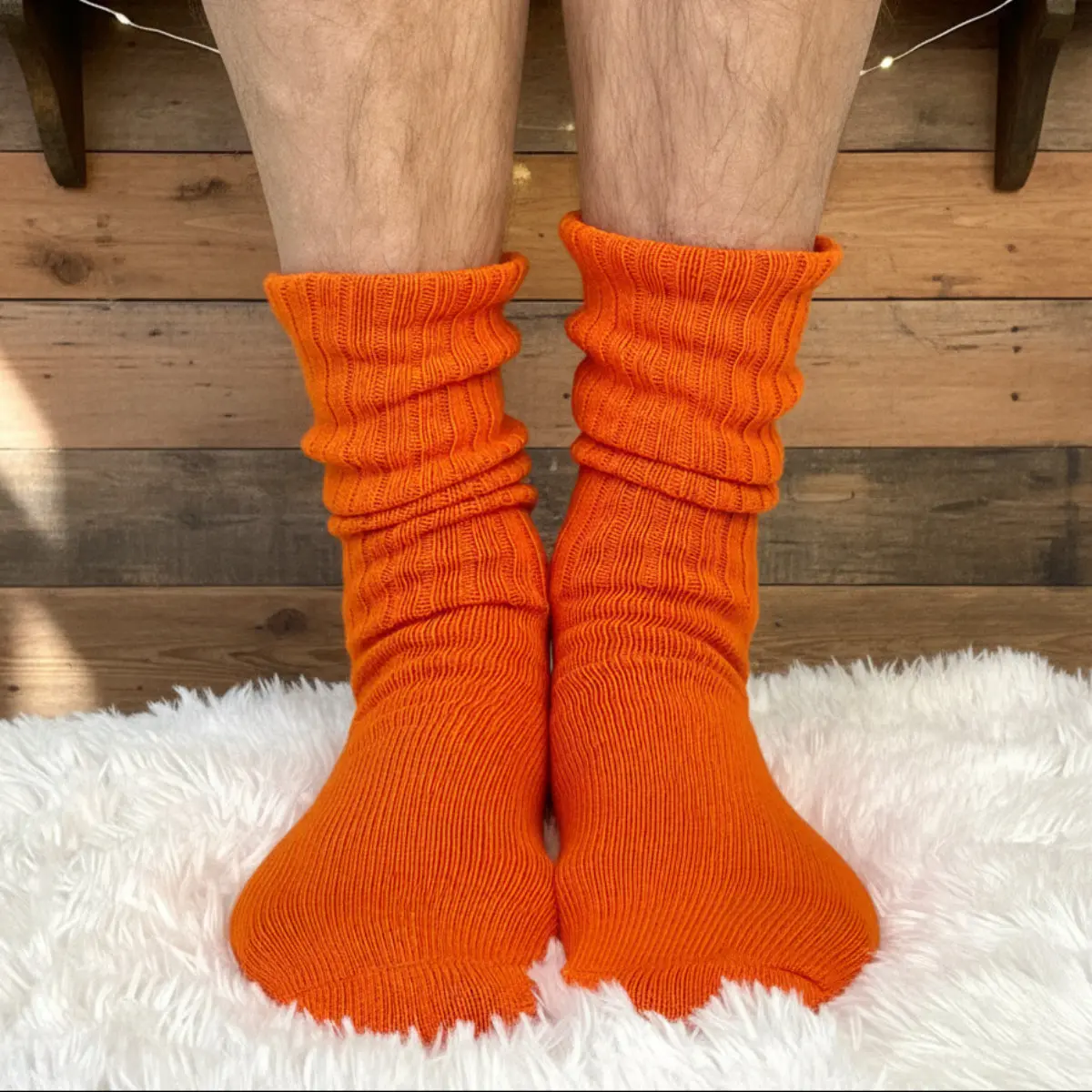 RETRO Cotton Crew Socks 3-Pack Bundle (Sizes 10-12) — Orange