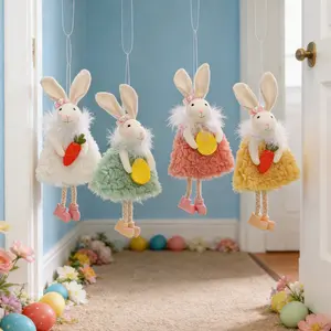 Easter Bunny Carrot Decoration, Nordic Style Plush Handmade Hanging Ornament, Home Indoor Outdoor Spring Decor, Spring Decorations, Easter Gift Mother's Day Present