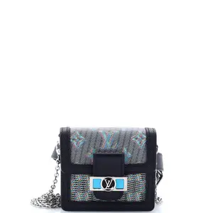 Pre-owned Louis Vuitton material Messenger Bags Dauphine Shoulder Bag Damier Monogram LV Pop Canvas Mini by Rebag