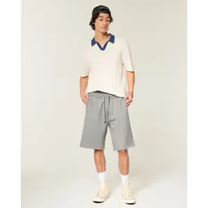 Hollister At-The-Knee Snake Embroidery Baggy Fleece Shorts