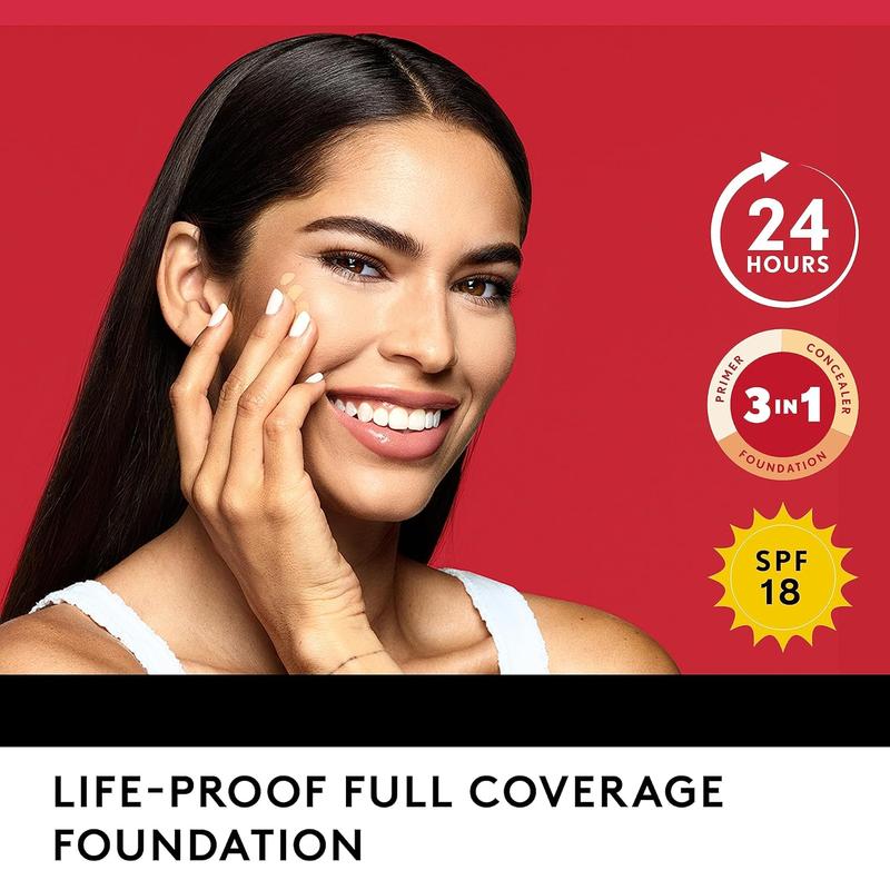 Covergirl Outlast Extreme Wear 3-in-1 Full Coverage Liquid Foundation, SPF 18 Sunscreen, Natural Beige, 1 Fl. Oz.