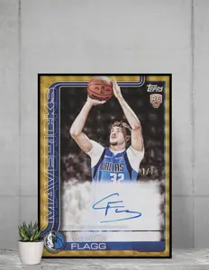 Cooper Flagg 2025 1/1 Topps Auto 12x17 Poster Dallas Mavericks