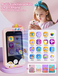 Kikidex Kids Smartphone Age 3-8 Touchscreen with Dual Camera, Puzzle Game, Music Player, Multifunction Electronic Gift - Digital