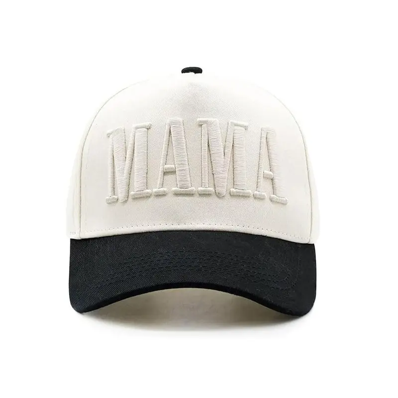 Women's Vintage 3D Embroidery Cotton Casual Baseball Cap - Breathable, Adjustable Unisex Letter Print Hat for Mom, Ideal for Mother's Day/First Time Mom Anniversary Fashion Accessory