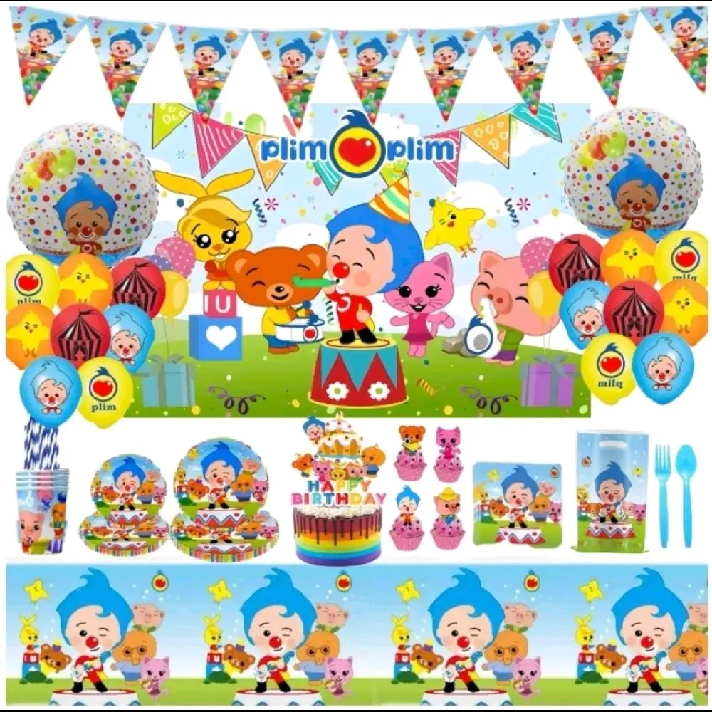 Disposable Party Tableware & Decor Set - Plates, Cups, Napkins, Tablecloths for Boys' Baby Shower, Kids' Birthday Party Supplies (ilusion001), Party Decor Set