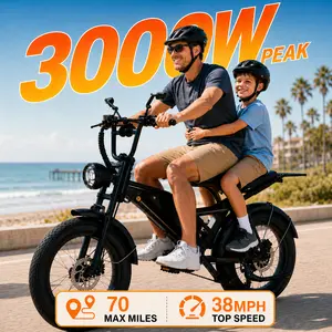 Yoloway YR20 PRO 3000W Peak Electric Dirt Bike for Adults, Up to 38 MPH, 52V 20Ah Removable Battery, 20" Fat Tire Full Suspension All-Terrain eBike for Riders 5'5"–6'5" with bike Adjustable Speed Pedal Disc Brake Set