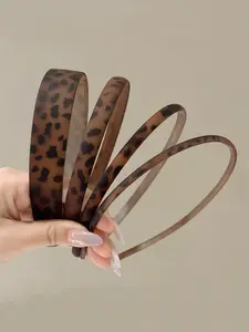 Vintage American Style Leopard Print Wide Headband, Versatile Acetate Material Hair Accessory for Daily Commute and Parties, Multiple Sizes Available, Leopard Pattern