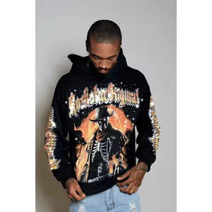 Jag Black Rhinestone Oversized Hoodie