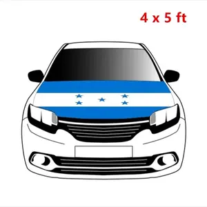 Honduras Car Hood Cover, Flag 4x5ft Car Bonnet Banner, Universal Fit, Elastic Polyester, Stretchable, Patriotic Automotive Hood Covers
