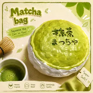 Realistic Sensory Squeeze Toy, Ultra Soft Silicone Material, Matcha Pineapple Bun Bakery Dessert, Calming Anxiety Relief, Office Workers