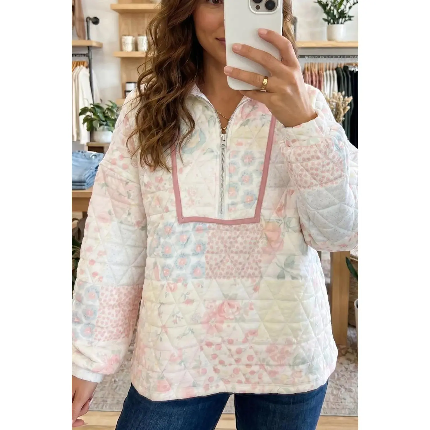 Floral Quilted Pullover Floral Quilted Pullover