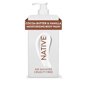 Native Moisturizing Body Wash Contains Naturally Derived Ingredients | for Women & Men, Sulfate, Paraben, & Dye Free Leaving Skin Soft & Hydrated | Cocoa Butter & Vanilla 18 oz