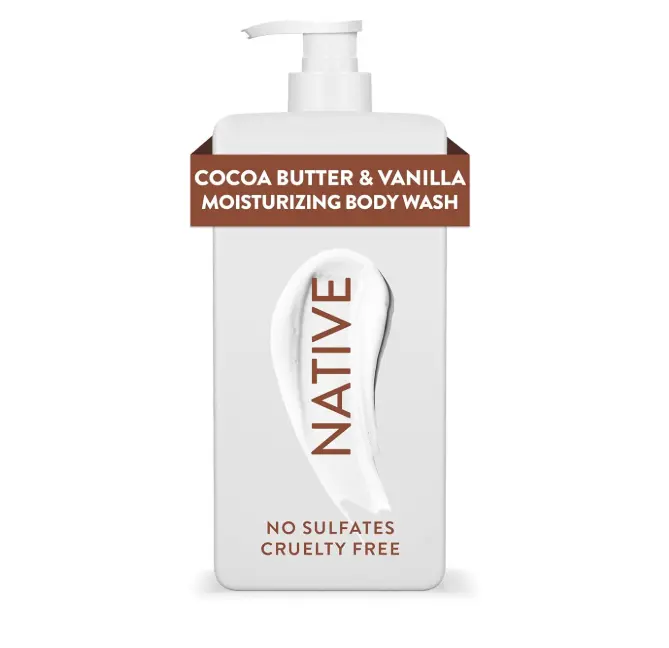 Native Moisturizing Body Wash Contains Naturally Derived Ingredients | for Women & Men, Sulfate, Paraben, & Dye Free Leaving Skin Soft & Hydrated | Cocoa Butter & Vanilla 18 oz