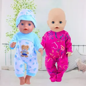 2 Sets 14-16 Inch Baby Doll Clothes, New Born Doll Outfits Doll Clothes Accessories include Cute Bear Romper & Rose Shiny Cloth Romper For 18-Inch Dolls, for 43CM Soft Body Dolls Perfect Gift for Girls' Christmas & Birthday Parties (doll Not Included)