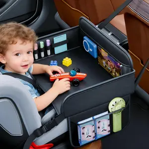 Kids Travel Tray for Toddler Car Seat, Road Trip Activities for Kids with iPad iPhone Holder Stand and Erase Board, Roadtrip Essentials Accessories Lap Tray as Trave Gifts for Kid