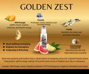 Golden Zest Essential Oil Roller Bottle
