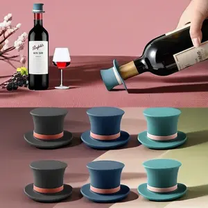 3 Piece Wine Stoppers Set, Reusable Silicone Bottle Caps and Lids, Festive Decoration Wine Sealing Preservation Accessories Kit