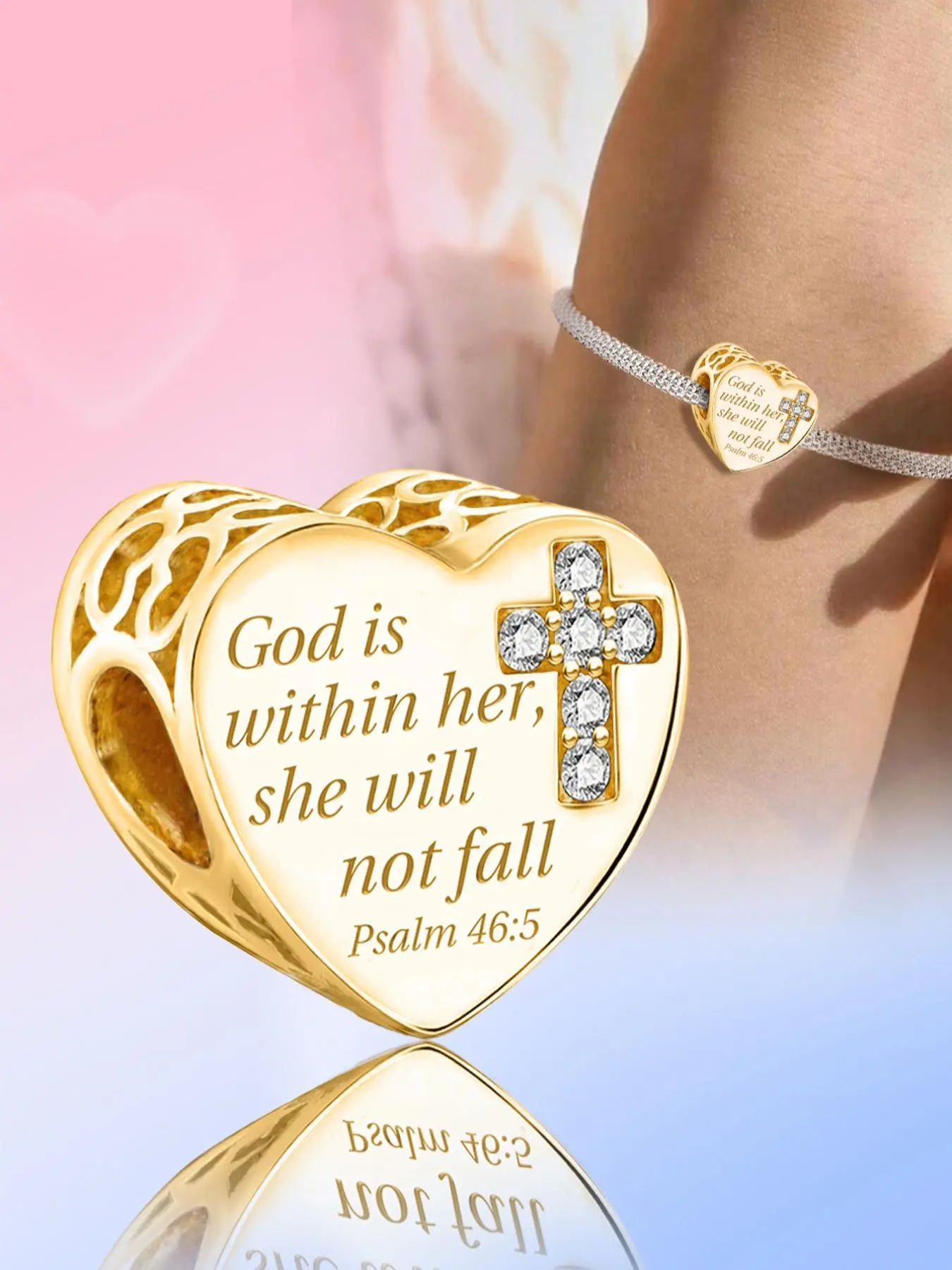 Heart & Eiffel Tower & Cross Design Fashionable Charms, Stylish Playful Charm, Rhinestone Decor Beads for DIY Jewelry Making, Fashion Accessories for Women & Girls, DIY Pendants