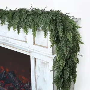 Realistic Christmas Garland for Mantle Real Touch Thick/Lush Artificial Cedar Garlands Christmas Decorations Indoor Christmas Garland for Stairs Railing Outdoor Table Xmas Holiday Decor Greenery 5FT