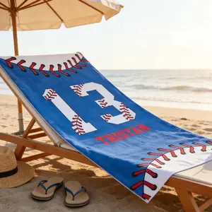 Personalized Signature Style Beach Towel-baseball beach towel-For the Beach Lover/Pool Lover-Sport Team Towel