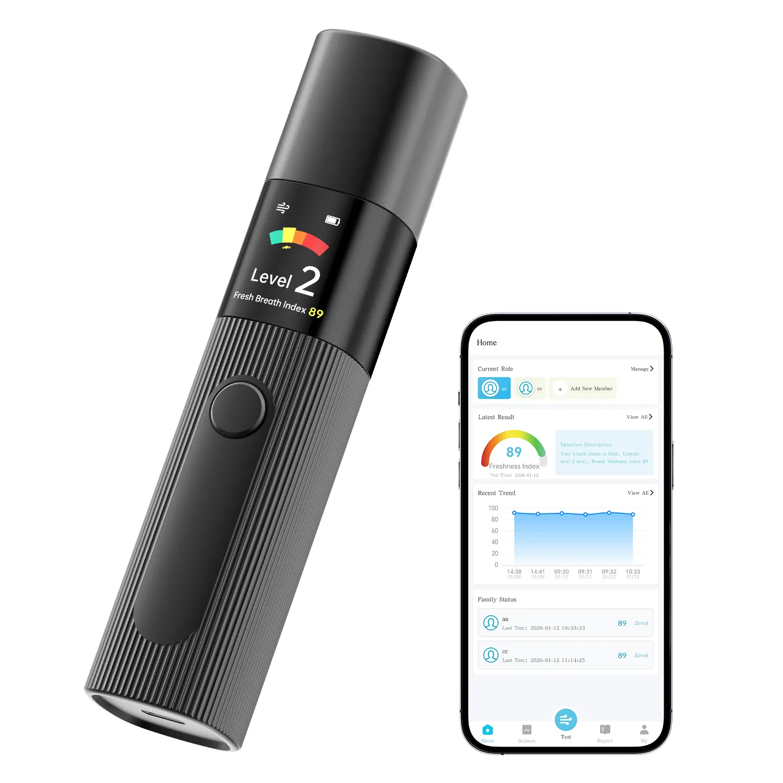 Portable Oral Odor Monitor for Fresh Breath Confidence – Handheld Breath Freshness Checker for Home Use – Personal Care Tool