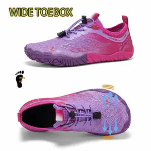 Women’s Wide Toe Box Breathable Quick-Dry Water Shoes, Non-Slip Barefoot Aqua Sneakers, Lightweight Comfort Footwear for Hiking, Camping, Beach, Pool, River Trekking & Running, Ideal for Wide Feet & All Water Activities