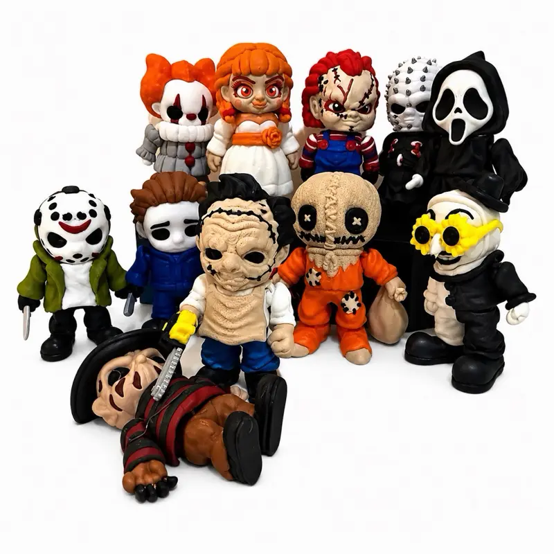 Mini Plastic Horror Figurines - Dark Figure Decor, Decorative Ornaments, Oddities Gifts, Collectible Figurines for Halloween Home Office Desktop Display, Desktop Ornaments