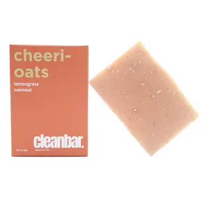 Cleanbar All-Natural Bar Soap - Cheeri-Oats - Lemongrass, Lavender, Rosemary & Oatmeal Exfoliating Bar Soap - 4.5 oz - Made in USA Body Care Cleanser