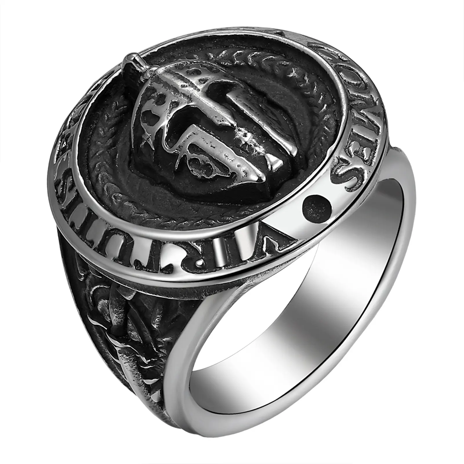 OIDEA Men's Spartan Helmet Ring - Vintage Stainless Steel Gothic Punk Ring with Medieval and Viking Influences, Lightweight Rugged Design for Strength, Resilience, Individuality, Male Sizes 8-13 Costume Jewelry summerwins,summerwins