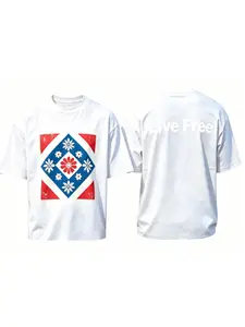 This Vintage Geometric Flower Shirt is EVERYTHING for Free Spirits! Print Oversized Soft and skin friendly Tee for Men ﻿.