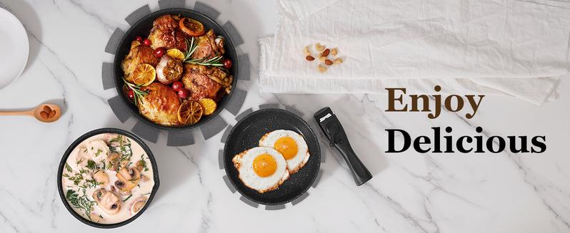 SODAY 15pcs Pots and Pans Set Non Stick, Cookware Sets with Detachable Handle, Nonstick RV Kitchen Cooking Set Removable Handles, Oven Safe,Stackable, Frying, Kitchenware,stock up on specials,TikTokShopBlackFriday