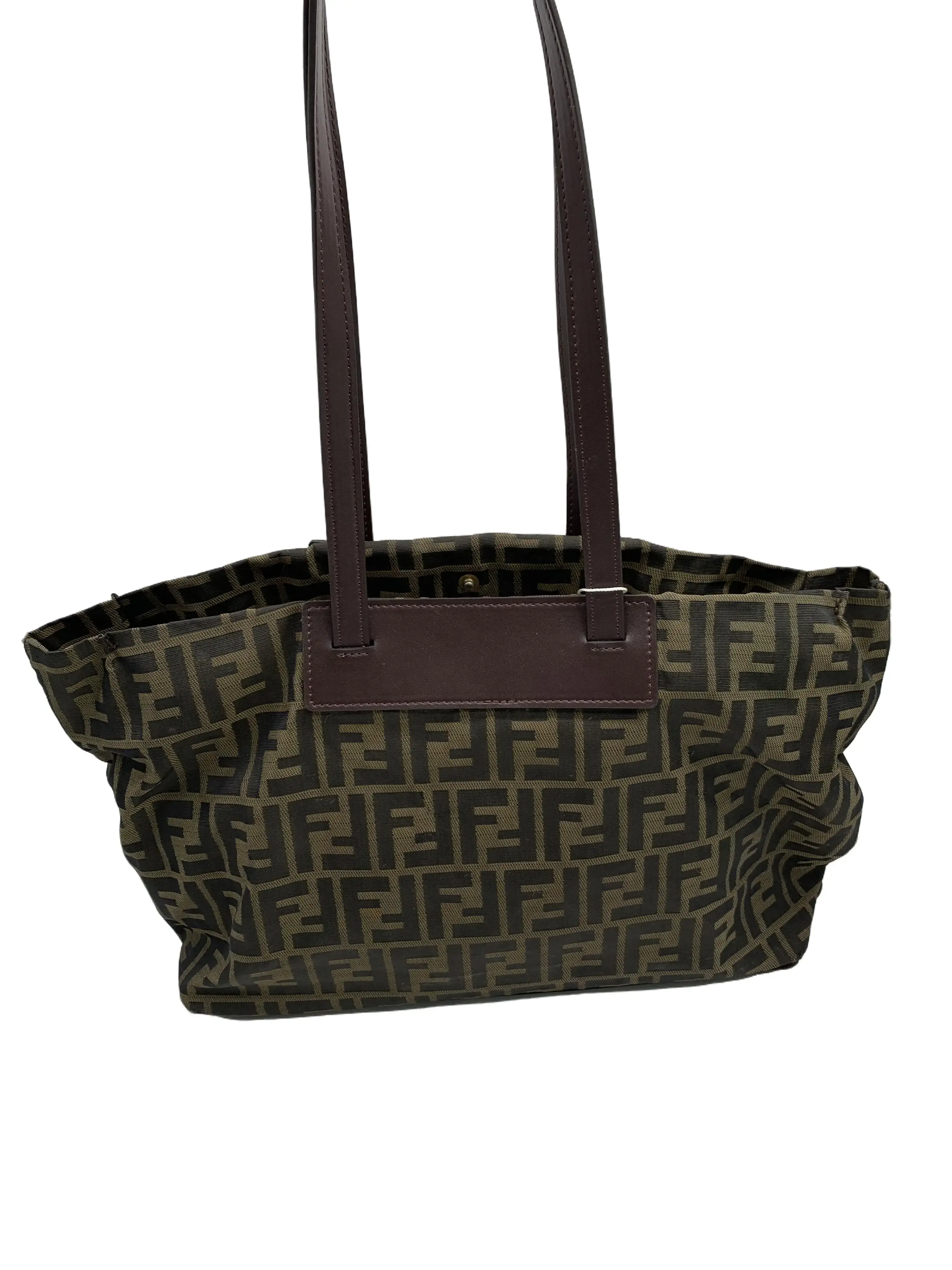 Pre-owned FENDI Classic FF Monogram Commute Tote Shoulder Bag/WJ05619015/9015