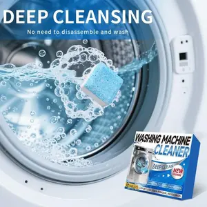 Washing Machine Tub Cleaning Tablets Deep Cleansing 12/24 Pieces, Deep Rust Removal & Odor Elimination, Suitable for He Front Load, Eco-Friendly
