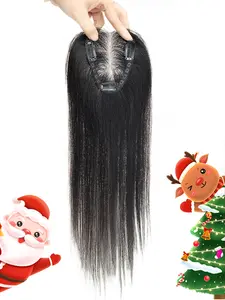 Women's Real Human Hair Topper, Natural Straight Hairpiece with 3x4in Lace Base, Lightweight & Breathable Volume Enhancer for Thinning Hair, Natural Look Hair Wig, Lace Closure Wig, Great Christmas Gift