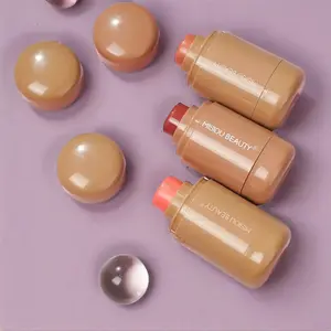 3-In-1 Long-Lasting Blush Stick, Multi-Functional Makeup for Cheeks Lips Eyes, Natural Look, Daily Use, Lightweight, Girls Essential