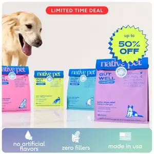 Native Pet GutWell - Vet-Developed Triple-Biotic Dog Supplement - Itchy Skin, Stress Relief, Weight & Digestion Support - Cold-Pressed Pellets - Made in USA Probiotics
