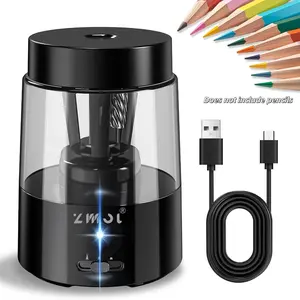 Electric Pencil Sharpener for Classroom, Semi-Automatic for 6-8mm Pencils & Colored Pencils, Type-C Rechargeable, Home & School Use, Office Supplies