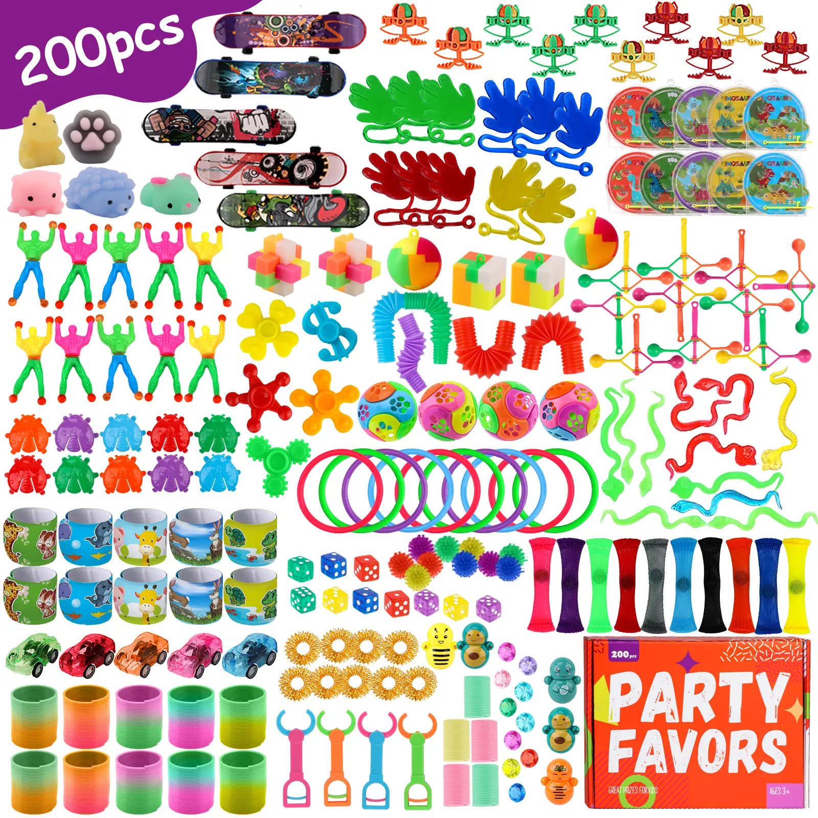 Bulk 200pcs/350pcs/116pcs/250pcs/126pcs Fun Novelty & Toys Assortment| Party Favor,Giveaways,Prizes,Rewards For Parties,Classrooms,Carnivals,Egg Hunt,Candy Alternatives Christmas Gifts