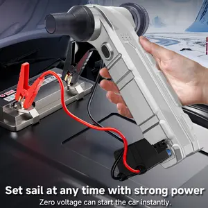 5-in-1 Portable Car Jump Starter - 12V Battery Booster, High-Power Fan, Handheld Vacuum, LED Flashlight, Power Bank Compact Emergency Kit with Smart Display for Automotive, Car Accessories & Auto Parts