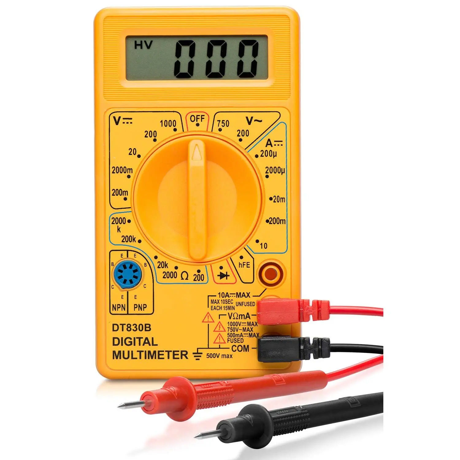 40508 Digital Multimeter Diode & Transistor Tester Ac Dc Volt Test Voltmeter  Automotive Meter Measure Car Analog Kit