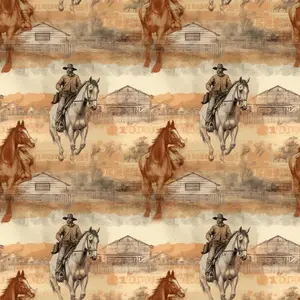 The Cowboy Life Pattern 19 Quilting Cotton Fabric