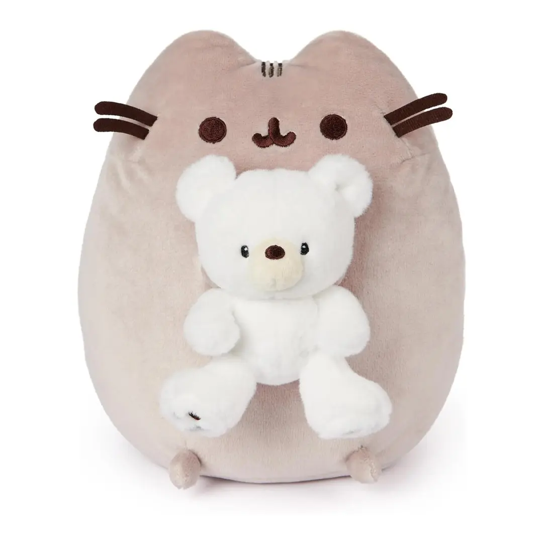 GUND Pusheen with Kai Bear 9.5in Soft Adorable Stuffed Plush, Collectible Stuffed Animal Toy, Stuffed Animals
