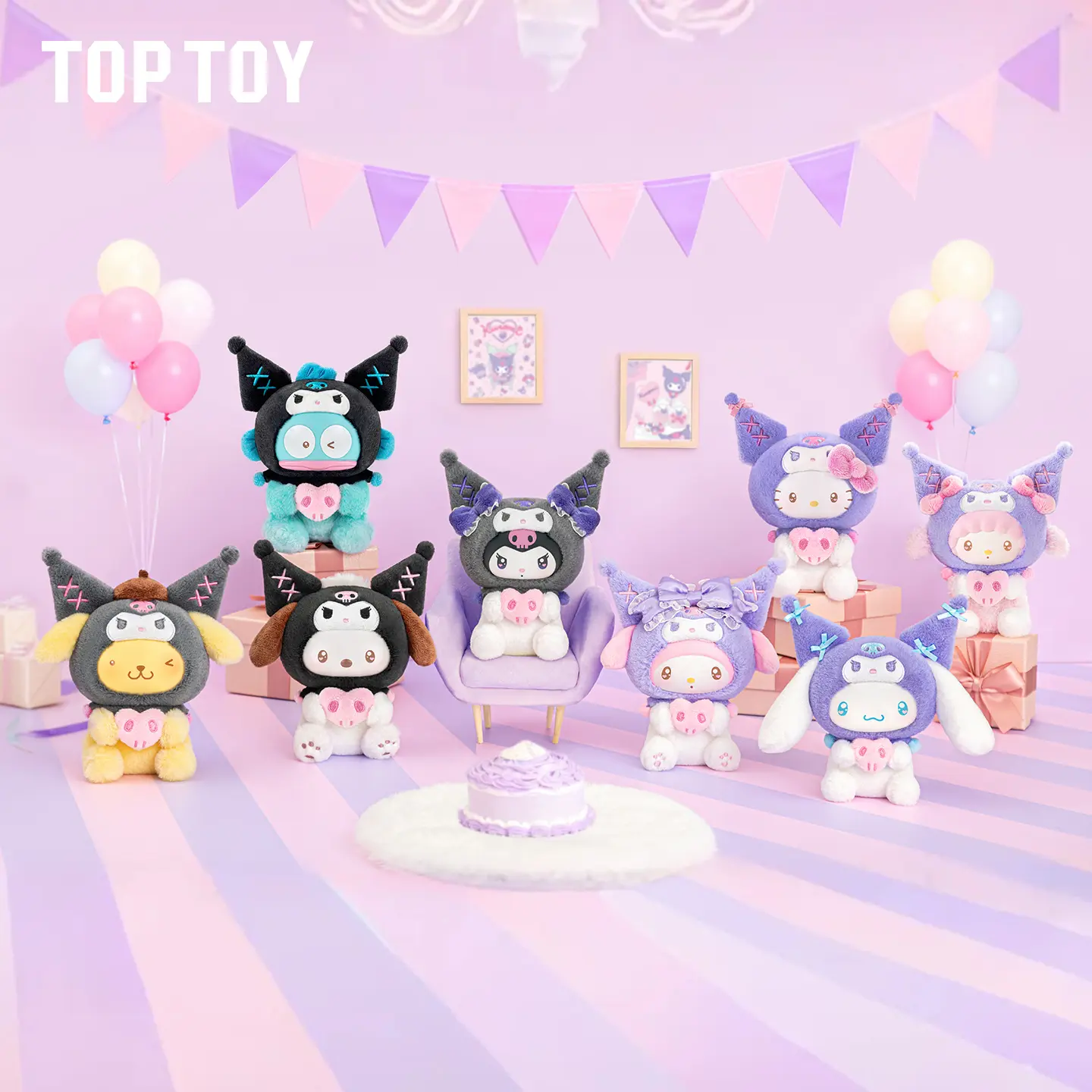 TOPTOY KM Party Series Sealed Hobby Blind Box - Plush Hanging Ornament, SR Characters, Cute Bag Charm, Car Rearview Pendant, Blindbags Surprise Set, Collect All 8, Ideal Thanksgiving Gift for KM Fans