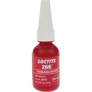 Loctite 266 Series High-Strength Red Threadlocker - 10 mL Bolt Locking Solution (232327), No